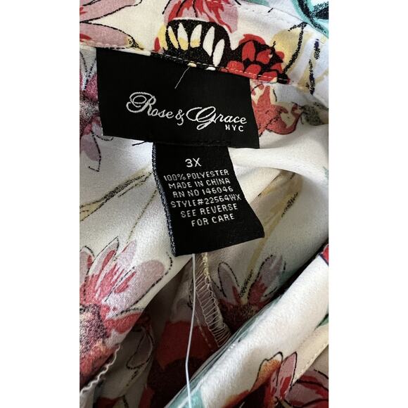 Rose & Grace 3X Whimsy Butterfly Floral Sheer Sleeveless Tunic Top Overlay NWT - Picture 6 of 6